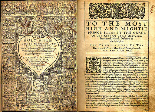 The King James Bible was a source of inspiration for Paisley.  Courtesy of wikimedia commons.
